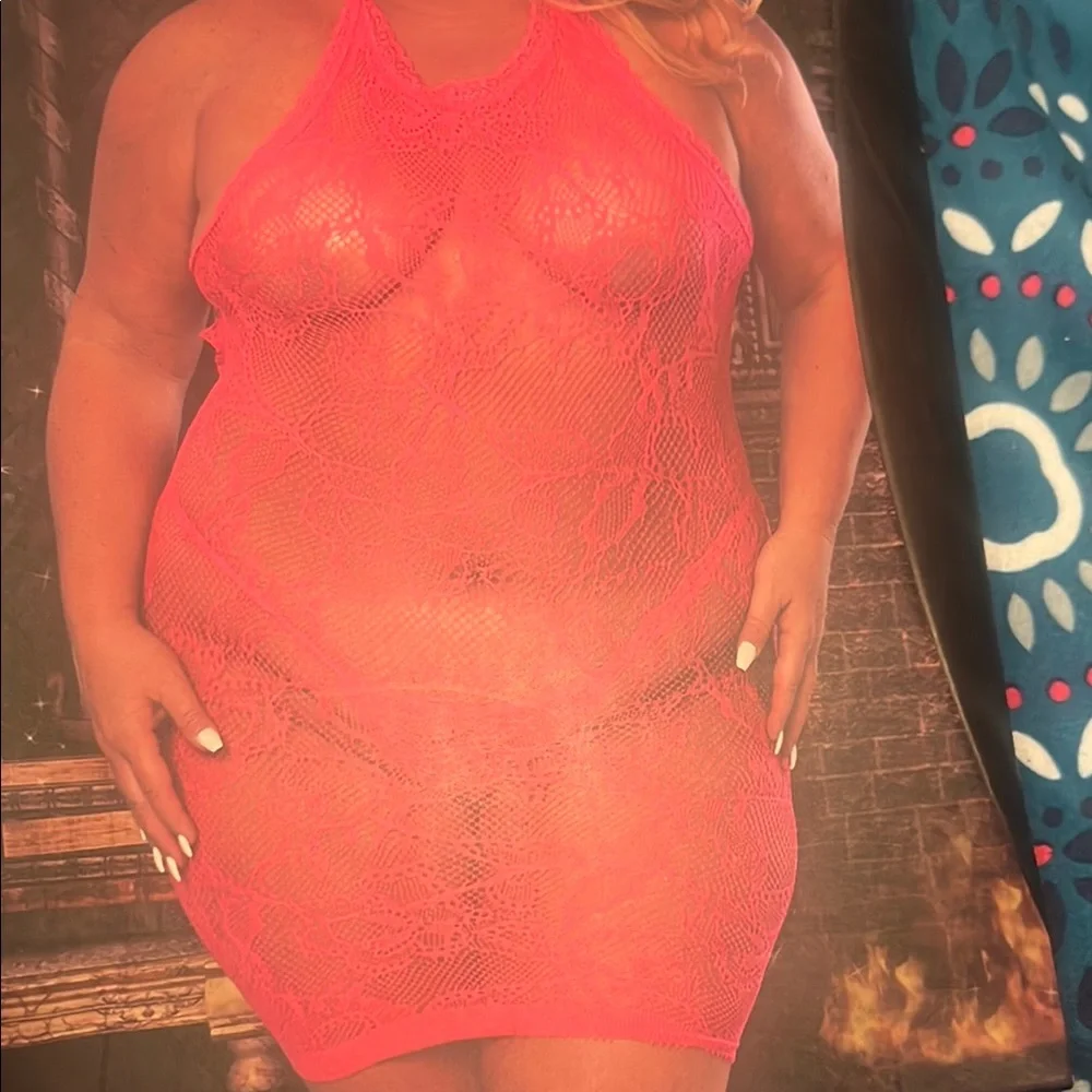 Pink Halter Lace Lingerie